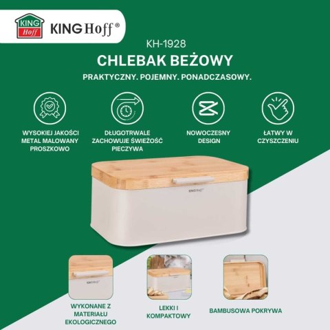 CHLEBAK STALOWY Z BABUSOWĄ POKRYWĄ KINGHOFF KH-1928