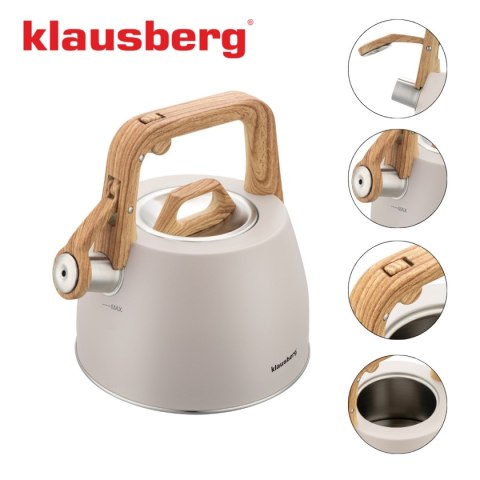 CZAJNIK STALOWY Z GWIZDKIEM 2,5L KLAUSBERG KB-7917