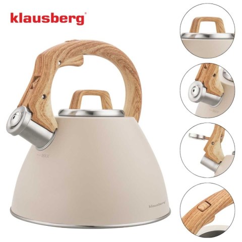 CZAJNIK STALOWY Z GWIZDKIEM 2,5L KLAUSBERG KB-7954