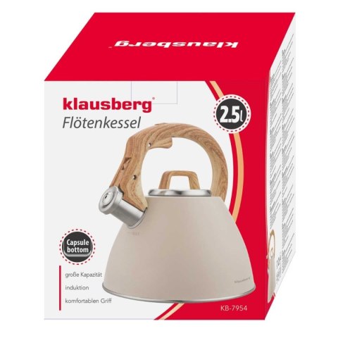 CZAJNIK STALOWY Z GWIZDKIEM 2,5L KLAUSBERG KB-7954