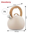 CZAJNIK STALOWY Z GWIZDKIEM 3L KLAUSBERG KB-7956 BEŻOWY MAT
