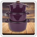 EMALIOWANY GARNEK ŻELIWNY 22cm 3L HAGE EGGPLANT