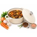 EMALIOWANY GARNEK ŻELIWNY 24cm 4,2L KREMOWY 7765