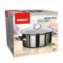 GARNEK EMALIOWANY 22cm 3,7L Z POKRYWĄ BANQUET METALLIC BLACK