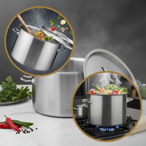 GARNEK GASTRONOMICZNY Z POKRYWĄ STALOWĄ Ø50cm 58L KINGHOFF KH-2028