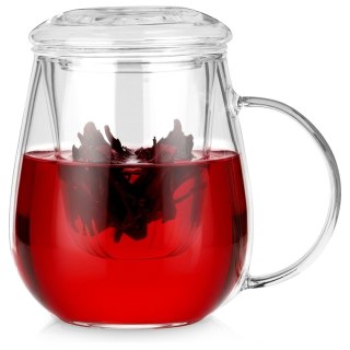 KUBEK SZKLANY 530ml Z ZAPARZACZEM I POKRYWĄ 139817