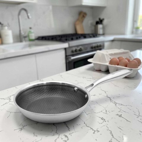 PATELNIA STALOWA 20cm Z POWŁOKĄ PLASTER MIODU 5548