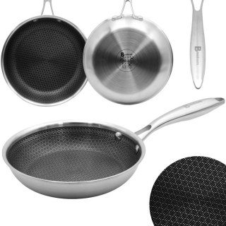 PATELNIA STALOWA 24cm Z POWŁOKĄ PLASTER MIODU 5550
