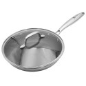 PATELNIA STALOWA Z POKRYWKĄ 26cm POWŁOKA PLASTER MIODU 5555