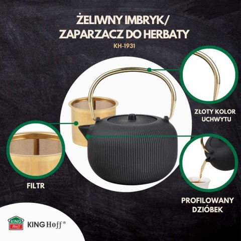 ZAPARZACZ ŻELIWNY IMBRYK 1L Z FILTREM KINGHOFF KH-1931