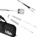 ZESTAW 3 STALOWYCH PRZYBORÓW DO GRILLA W ETUI 489424