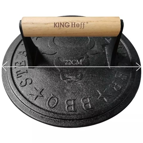 ŻELIWNA PRASKA 22cm DO BURGERÓW STEKÓW KINGHOFF KH-1760