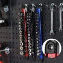 Magnetyczny organizer na nasadki z aluminium Rafford, nasadek 1/4, 3/8, 1/2 cala, pojemność na 40 nasadek