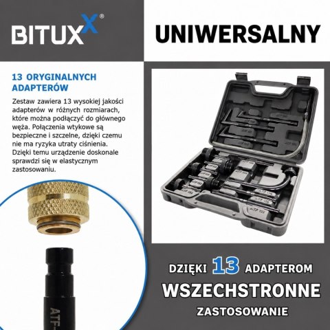 BITUXX uniwersalny 10 L pneumatyczny przyrząd do nalewania oleju przekładniowego - pompa napełniająca do wlewania oleju