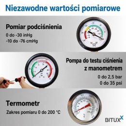 Bituxx 34‑częściowy tester układu chłodzenia - ciśnieniowy test szczelności i napełnianie chłodnicy