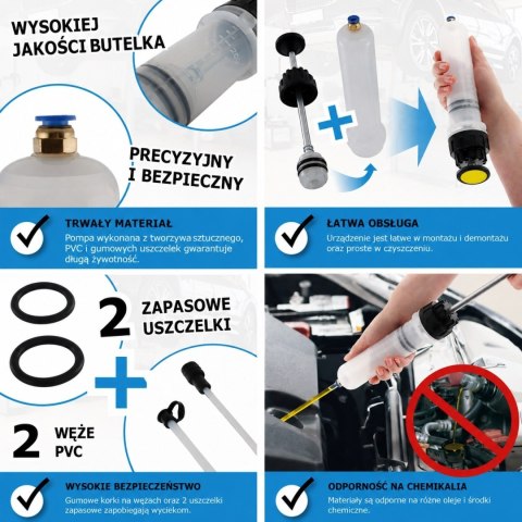 Bituxx ręczna pompka napełniająca / przelewowa 0,2 l Mocna konstrukcja