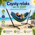 Hamak na stelażu wygodny leżak 120 kg do ogrodu zewnętrzny odporny
