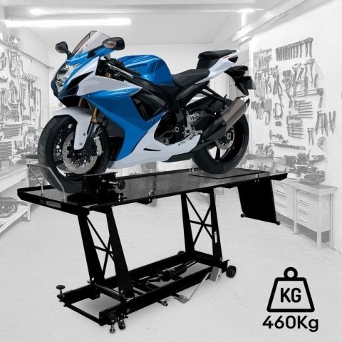 Hydrauliczny podnośnik motocyklowy Bituxx 460 kg czarny, centralny