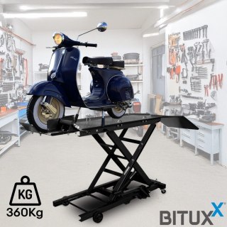 Hydrauliczny podnośnik nożycowy do motocykli 360 kg - czarny