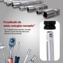 Komplet przedłużek do kluczy nasadowych 1/4 3/8 1/2 cala - 9 sztuk w praktycznym etui