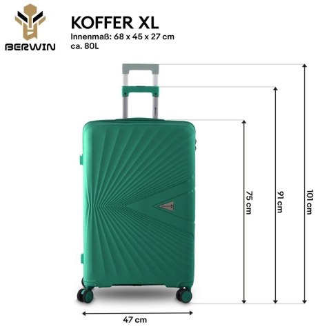 Komplet walizek XL L M z kosmetyczką twarde 4 kółka TSA lekki bagaż podróżny