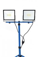 Ledowa Lampa z białym światłem na statywie Naświetlacz na budowe 2x50W