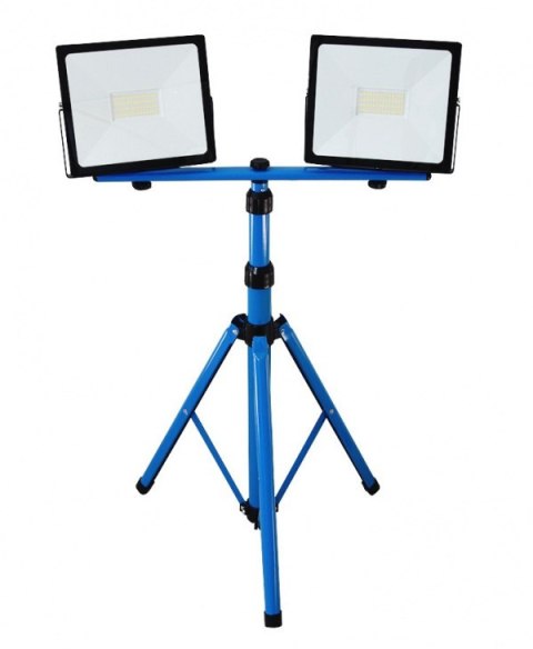 Ledowa Lampa z białym światłem na statywie Naświetlacz na budowe 2x50W
