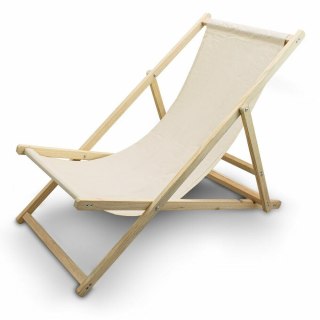 Leżak Plażowy Ogrodowy Drewniany Składany Regulowany 120kg Oxford