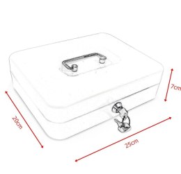 Lśniąca kasetka metalowa lakierowana do tranpsortu gotówki 25cm uniwersalna