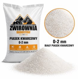 Piasek do piaskownicy 25 kg biały kwarcowy 0-2 mm - czysty, drobny, naturalny