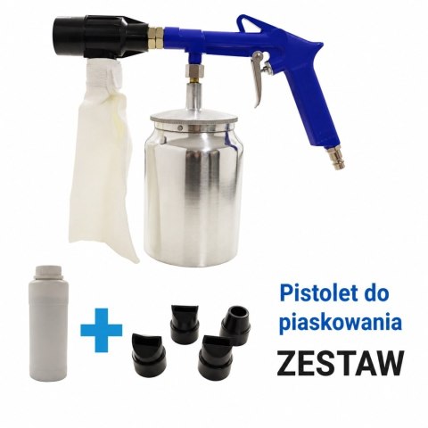 Pistolet do piaskowania na sprężone powietrze do kompresora Zestaw