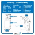 Pneumatyczny system natryskowy z metalowym zbiornikiem 2L i zestawem dysz