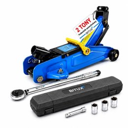Podnośnik hydrauliczny 2t + klucz dynamometryczny zestaw do kół