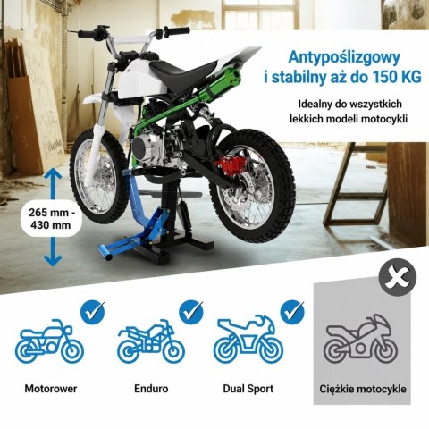 Podnośnik motocyklowy BITUXX 150 kg regulowany warsztatowy platforma antypoślizgowa