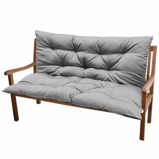 Poduszka ogrodowa szara podwójna na ławkę huśtawkę pikowana 150cm x 100cm