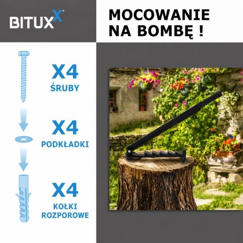 Ręczny rębak do drewna łuparka ręczka wytrzymała czarna stalowa solidna konstrukcja