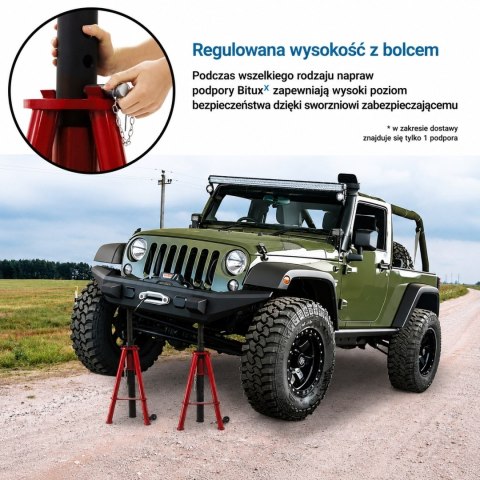 Regulowany stojak podporowy 12T do samochodów i maszyn 74-122 cm stalowy