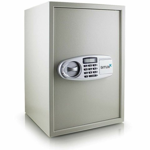 Sejf biurowy elektroniczny na kod + kluczyki na szyfr 35x52cm duży naścienny