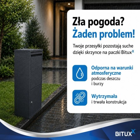 Skrzynka Na Paczki BITUXX M Zamykana Antracyt Box Na Przesyłki 54 cm