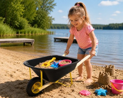 Taczka ogrodowa dla dzieci zabawkowa do piaskownicy na plażę - uniwersalna