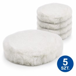 Wełniana nakładka polerska z rzepem do polerki 180 mm, 5 szt. BITUXX