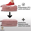 Zestaw 4 walizek podróżnych z beautycase - twarda skorupa, kółka 360° TSA