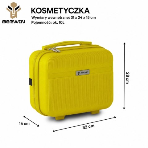 Zestaw 4 walizek podróżnych z beautycase - twarda skorupa, kółka 360°, zamek TSA