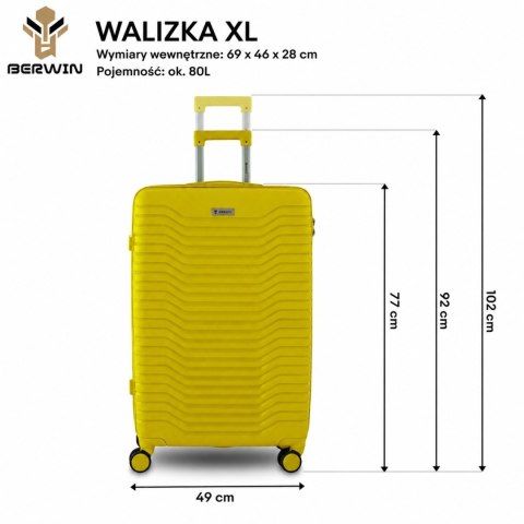 Zestaw 4 walizek podróżnych z beautycase - twarda skorupa, kółka 360°, zamek TSA