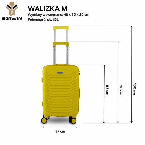Zestaw 4 walizek podróżnych z beautycase - twarda skorupa, kółka 360°, zamek TSA