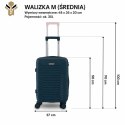 Zestaw 4 walizek podróżnych z beautycase - twarda skorupa, kółka 360°, zamek TSA