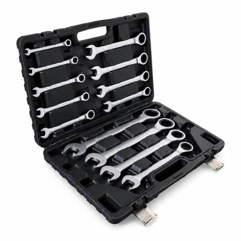 Zestaw kluczy płasko-oczkowych z grzechotką 8-32mm CrV 13 szt Zestaw Polerowane
