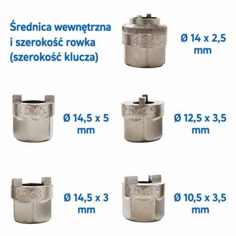 Zestaw nasadek do amortyzatorów i łożysk kolumn - narzędzia 5-cz. BITUXX do samochodów osobowych