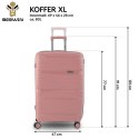 Zestaw walizek BERWIN Torna 4w1 - twarde walizki na kółkach + kosmetyczka DUSTY Rose