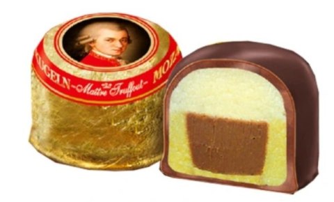 MaitreTruffout Mozartkugeln Luksusowe Pralinki z Marcepanem i Orzechami Laskowymi w Delikatnej Mlecznej Czekoladzie 200g